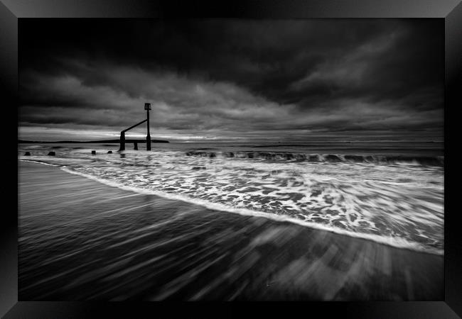 Overcast on Shanklin Beach Framed Print by Michael Brookes