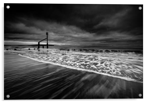 Overcast on Shanklin Beach Acrylic by Michael Brookes