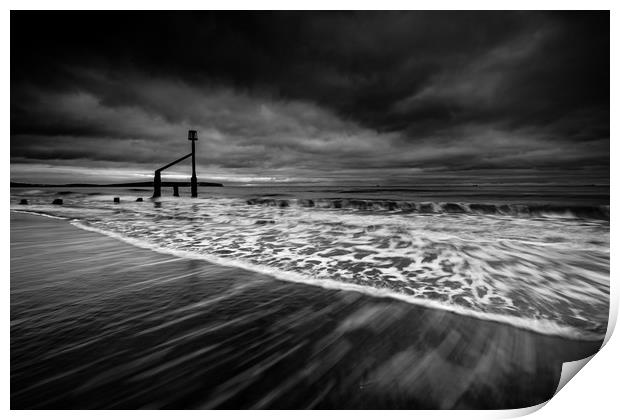Overcast on Shanklin Beach Print by Michael Brookes