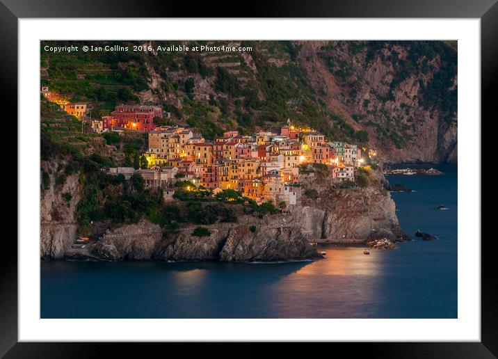Manarola in the Twilight Framed Mounted Print by Ian Collins