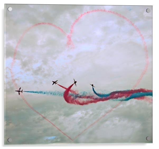 Red Arrows love Heart Acrylic by David Martin