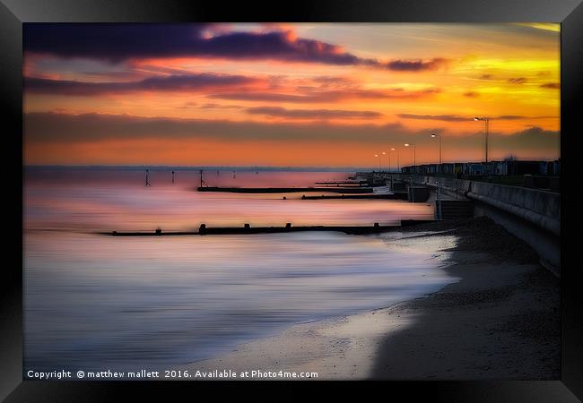 Dovercourt Beach At Sunset Framed Print by matthew  mallett