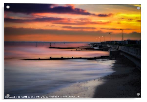 Dovercourt Beach At Sunset Acrylic by matthew  mallett