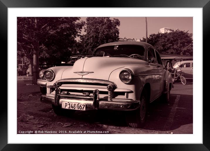 Red Toned Chevy  Framed Mounted Print by Rob Hawkins