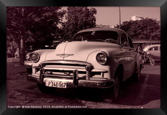 Red Toned Chevy  Framed Print by Rob Hawkins