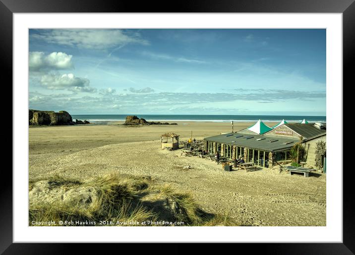 The pub on the beach  Framed Mounted Print by Rob Hawkins
