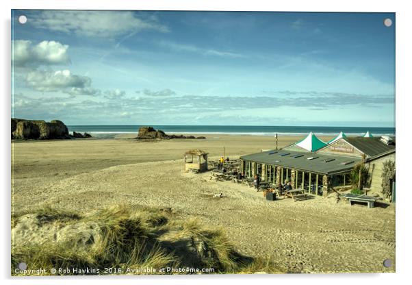 The pub on the beach  Acrylic by Rob Hawkins