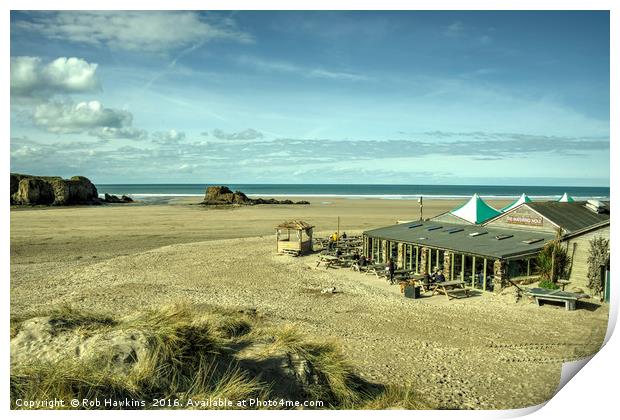The pub on the beach  Print by Rob Hawkins