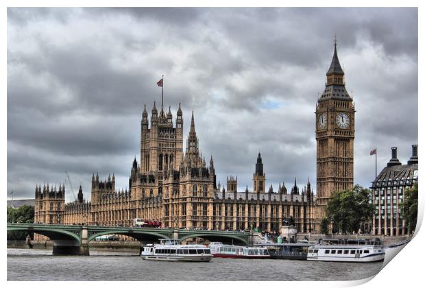 Houses of Parliament, London, England Print by HELEN PARKER