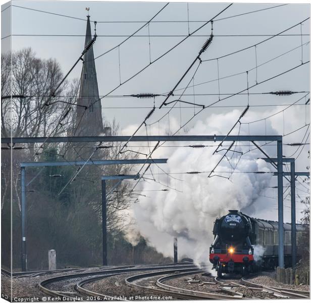 Flying Scotsman - Steaming through Canvas Print by Keith Douglas
