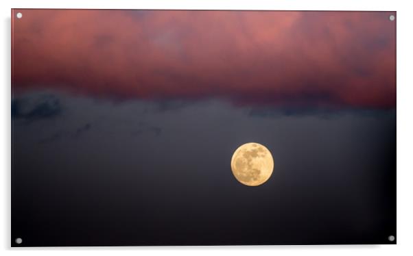 Moonrise at Sunset Acrylic by Jon Rendle