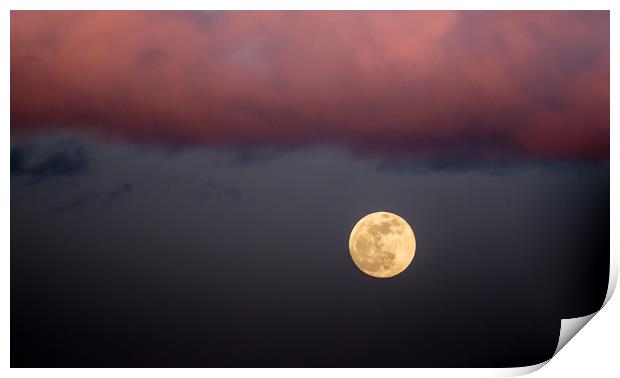 Moonrise at Sunset Print by Jon Rendle