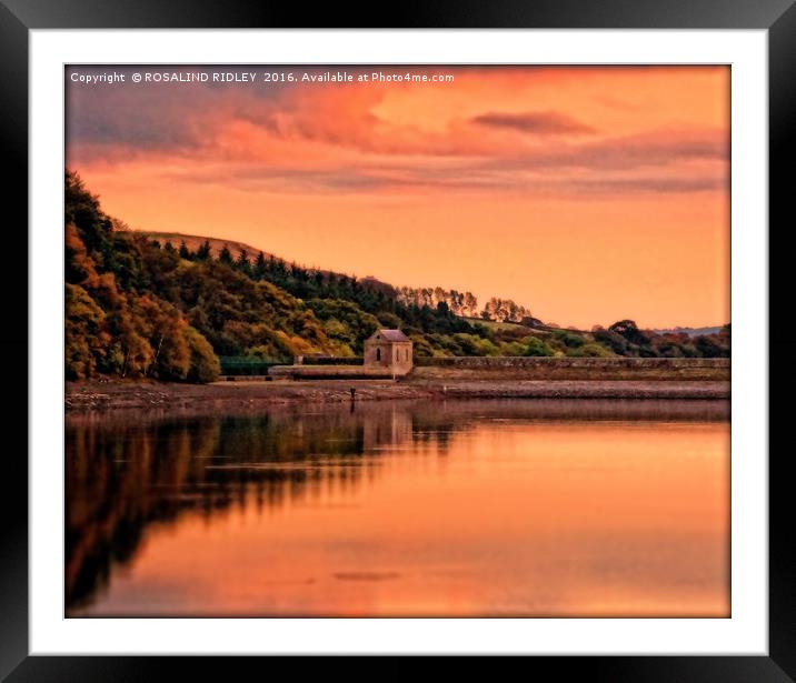 "SUNSET OVER THE RESERVOIR" Framed Mounted Print by ROS RIDLEY