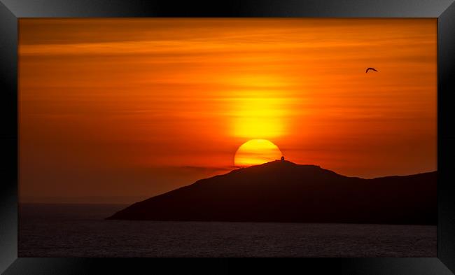 Rame Head Sunset Framed Print by Jon Rendle