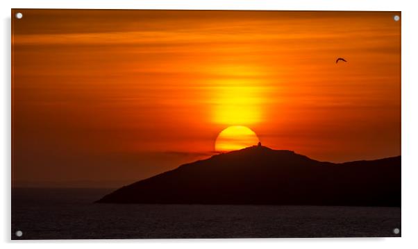 Rame Head Sunset Acrylic by Jon Rendle