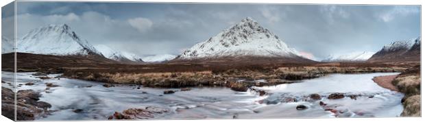 Creise and Buachaille Etive Mor Panorama Canvas Print by Grant Glendinning