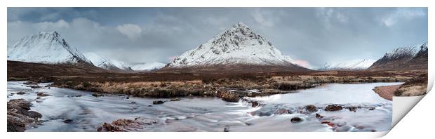 Creise and Buachaille Etive Mor Panorama Print by Grant Glendinning