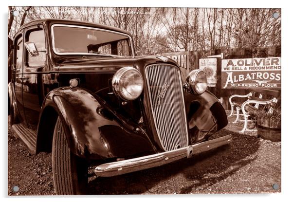 Old Car Acrylic by David Irving