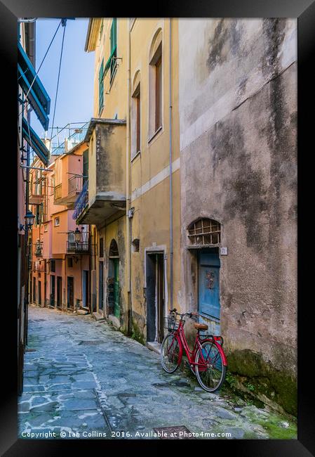 Backstreet in Monterosso Framed Print by Ian Collins