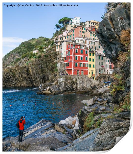 Taking Pictures of Riomaggiore Print by Ian Collins