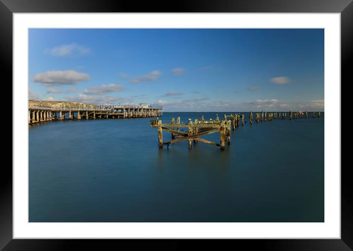Swanage pier Dorset  Framed Mounted Print by Shaun Jacobs