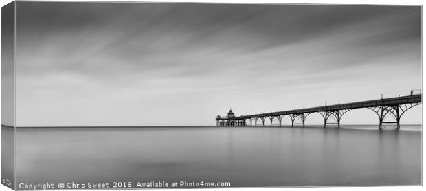 Clevedon Pier Dramatic Canvas Print by Chris Sweet