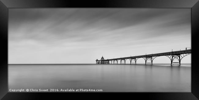 Clevedon Pier Dramatic Framed Print by Chris Sweet