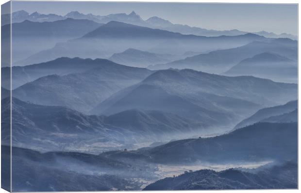 Blue Himalayan Dawn Canvas Print by Jacqi Elmslie