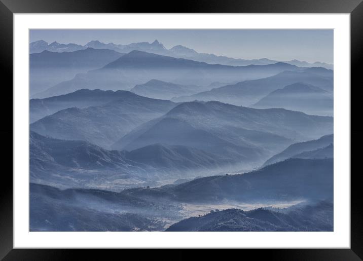 Blue Himalayan Dawn Framed Mounted Print by Jacqi Elmslie