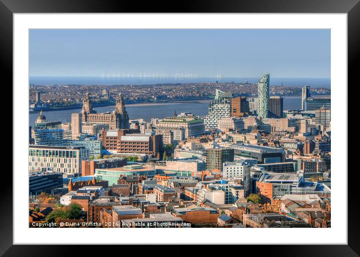 View over Liverpool Framed Mounted Print by Diane Griffiths