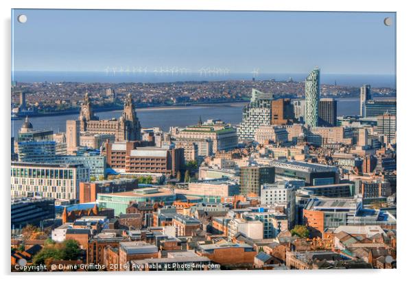 View over Liverpool Acrylic by Diane Griffiths