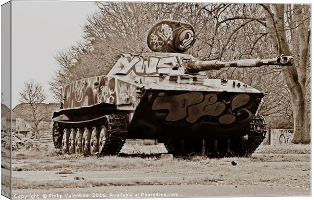 PT-76 Tank at RAF Upwood Canvas Print by Philip Valentine