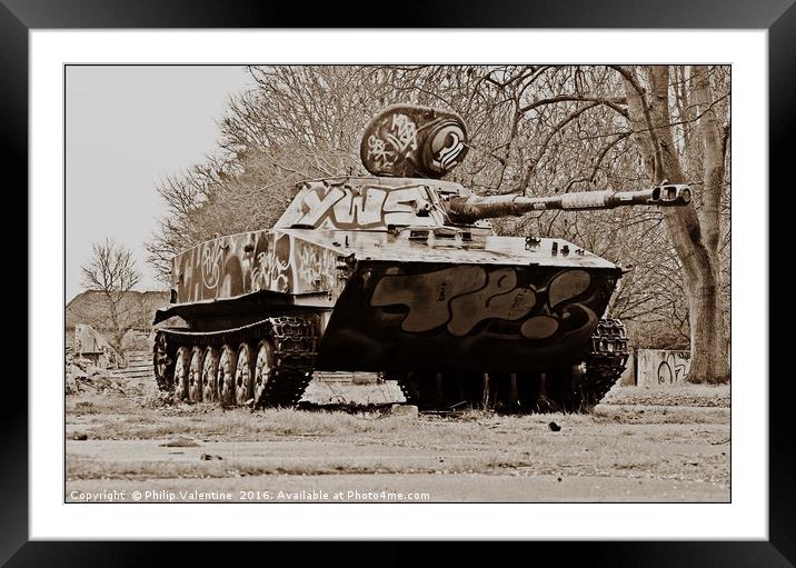 PT-76 Tank at RAF Upwood Framed Mounted Print by Philip Valentine