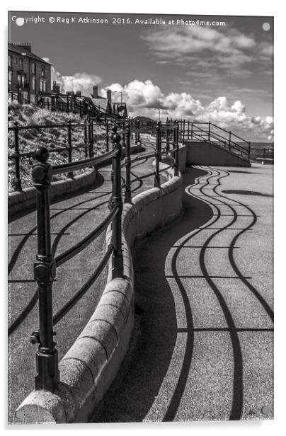 Saltburn Parallel Lines Acrylic by Reg K Atkinson