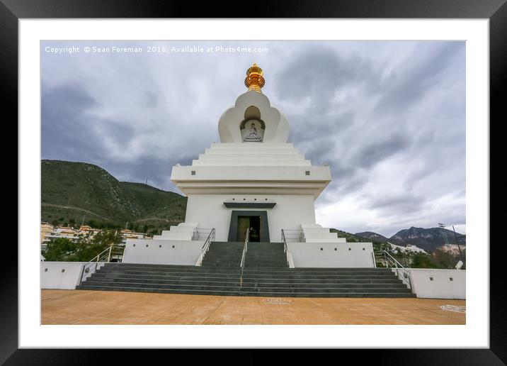 Serene Stupa of Benalmadena Framed Mounted Print by Sean Foreman