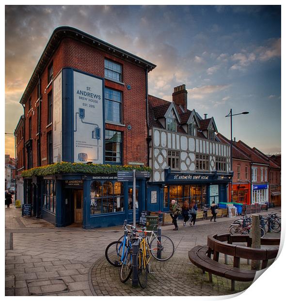 St Andrews Brew House, Norwich Print by Rus Ki