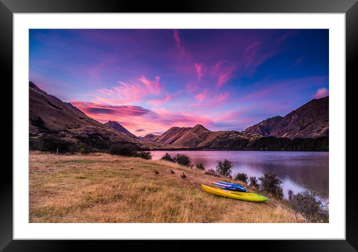 Purple Hills Framed Mounted Print by Iain Tong