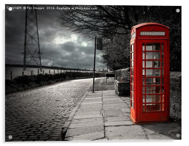 red phone box Acrylic by Derrick Fox Lomax