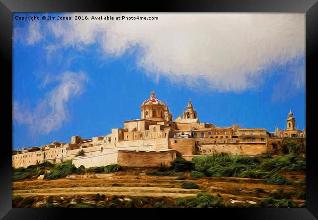 Mdina The Silent City with artistic filter Framed Print by Jim Jones