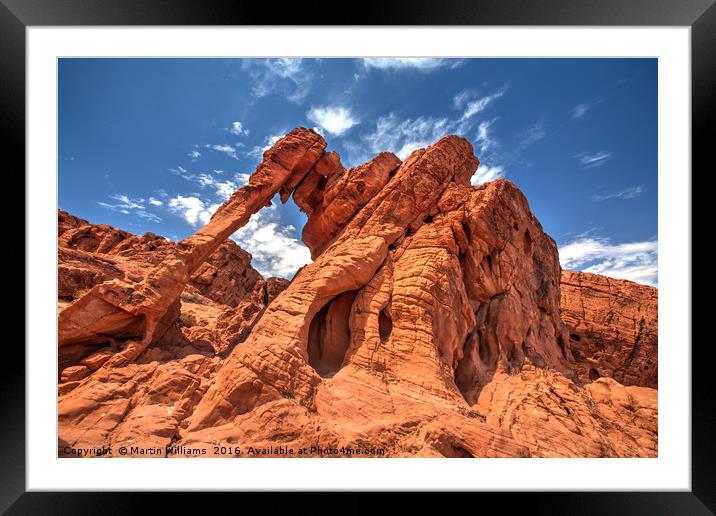 Elephant Rock, Valley of Fire State Park, Nevada Framed Mounted Print by Martin Williams