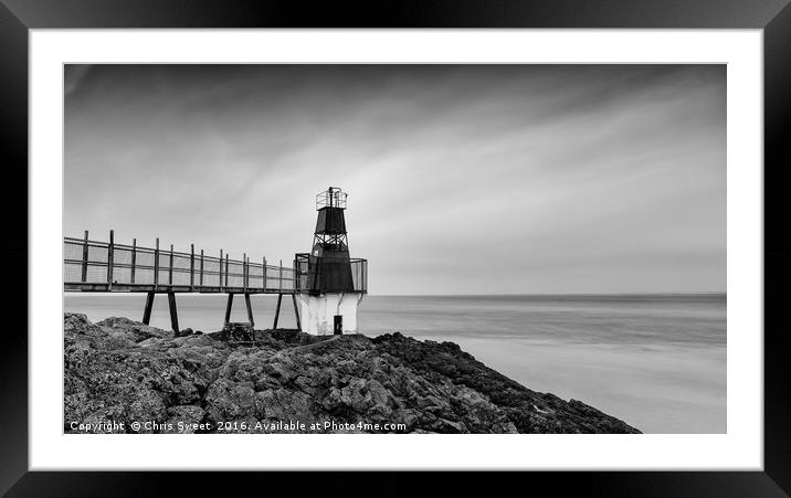 Battery Point Lighthouse, Portishead Framed Mounted Print by Chris Sweet
