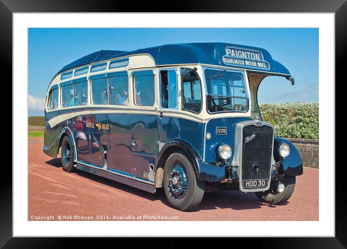 Vintage Bristol bus Framed Mounted Print by Rob Mcewen