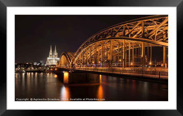 Bridge in Cologne Framed Mounted Print by Agnieszka Grzeskow