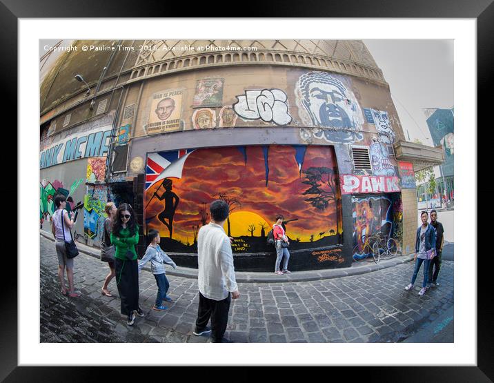 Abstract on Hosier Lane , Melbourne, Melbourne Framed Mounted Print by Pauline Tims