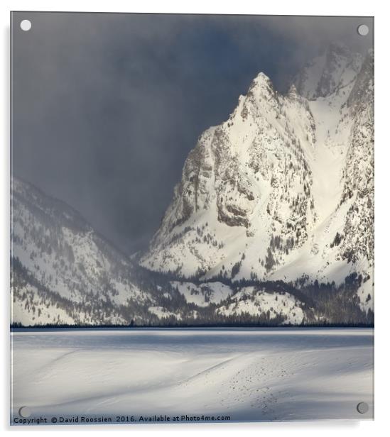 Clearing Winter Storm, Grand Tetons, Wyoming, USA Acrylic by David Roossien