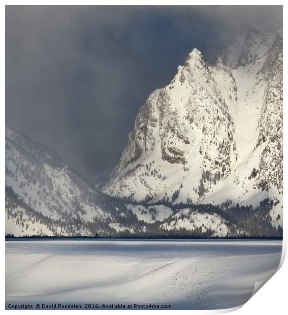 Clearing Winter Storm, Grand Tetons, Wyoming, USA Print by David Roossien