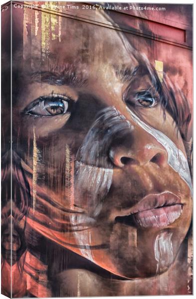 Aboriginal Child, Graffiti, Hosier Lane Canvas Print by Pauline Tims