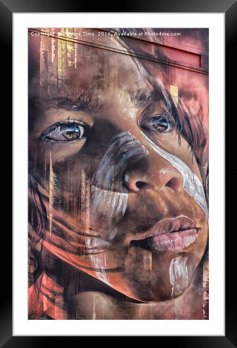 Aboriginal Child, Graffiti, Hosier Lane Framed Mounted Print by Pauline Tims