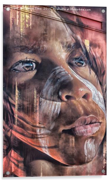 Aboriginal Child, Graffiti, Hosier Lane Acrylic by Pauline Tims