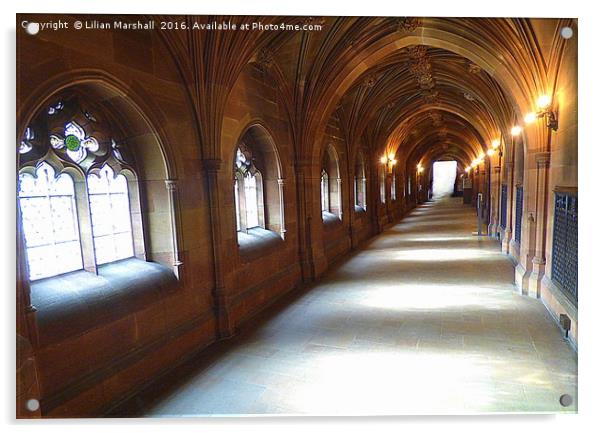 Cloistered Corridor Acrylic by Lilian Marshall